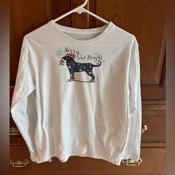 The Black Dog Other - Black Dog Girls Size 10 Christmas lost sleeve top